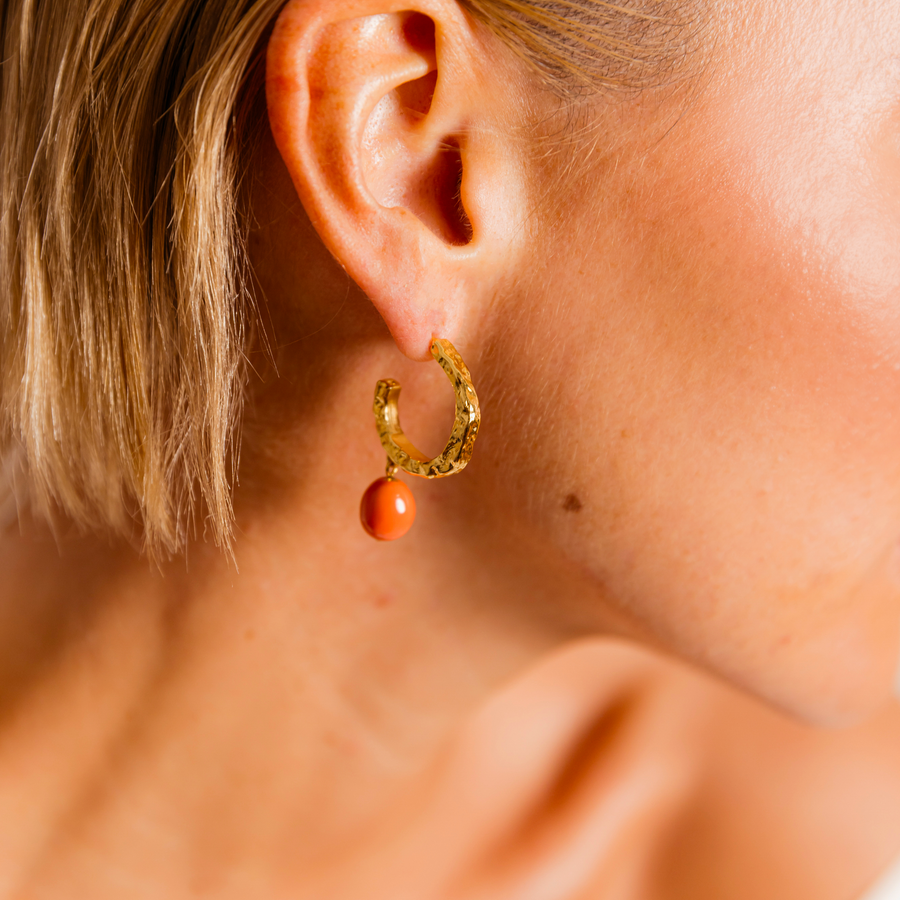 Boucles d'oreilles - Basics Corail