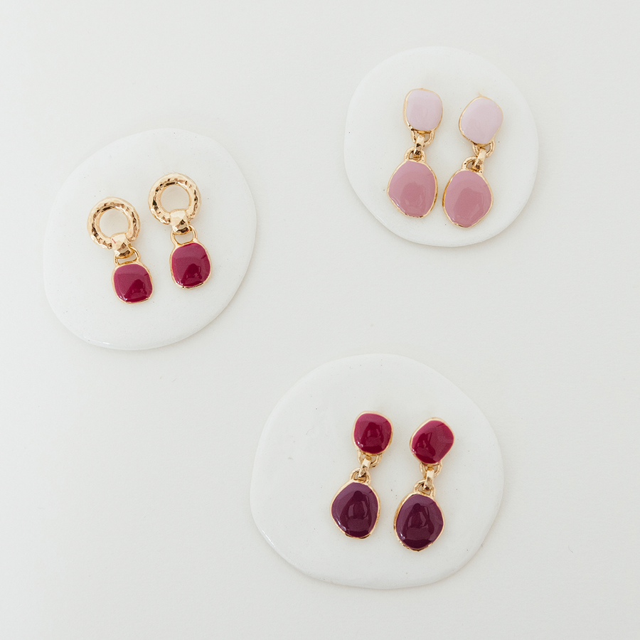 Boucles d'oreilles Suzanne - Fuschia