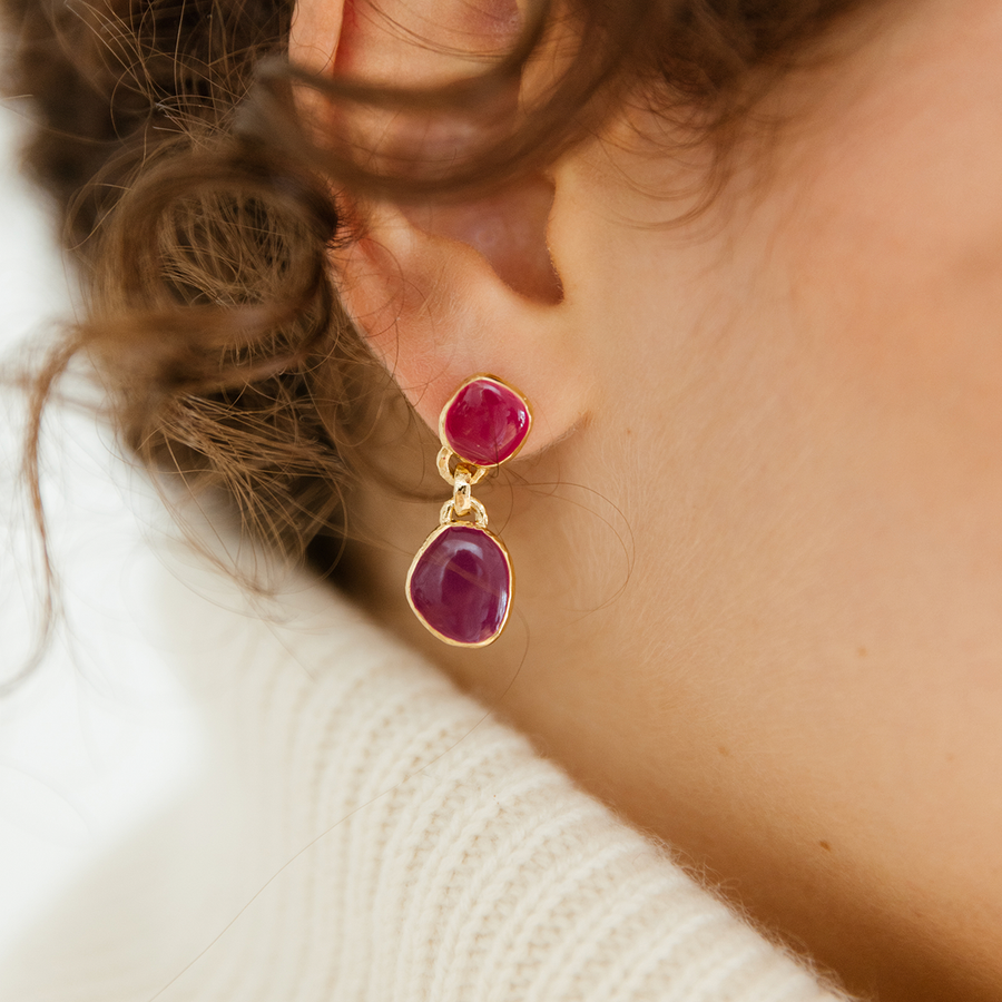 Boucles d'oreilles Suzanne - Fuschia