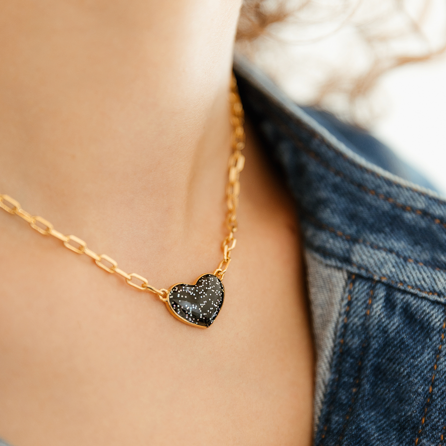 Collier Boum Boum - Black Glitter