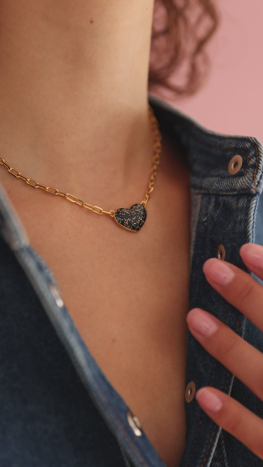 Collier Boum Boum - Black Glitter